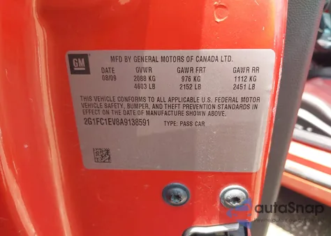 2010 Chevrolet Camaro 2Lt from USA, damaged, VIN 2G1FC1EV8A9138591